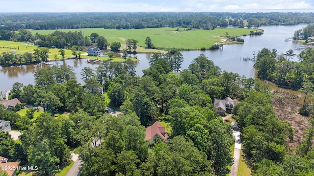 32 Windy Ct, Oriental, NC 28571 - aerial overview of property's location with a nearby body of water