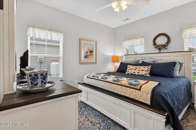 1673 White Starfish Ct, Calabash, NC 28467 - bedroom featuring multiple windows and a ceiling fan