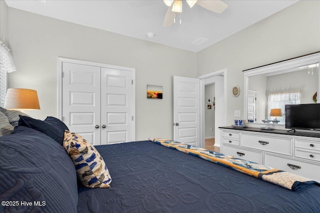 1673 White Starfish Ct, Calabash, NC 28467 - bedroom featuring a ceiling fan and a closet