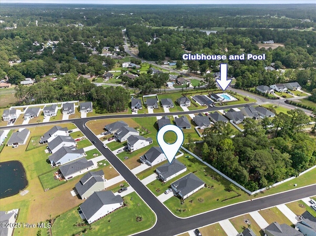 1673 White Starfish Ct, Calabash, NC 28467 - aerial overview of property's location featuring a heavily wooded area and nearby suburban area