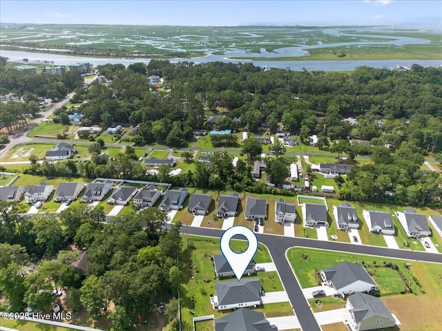 1673 White Starfish Ct, Calabash, NC 28467 - aerial overview of property's location featuring a nearby body of water and nearby suburban area