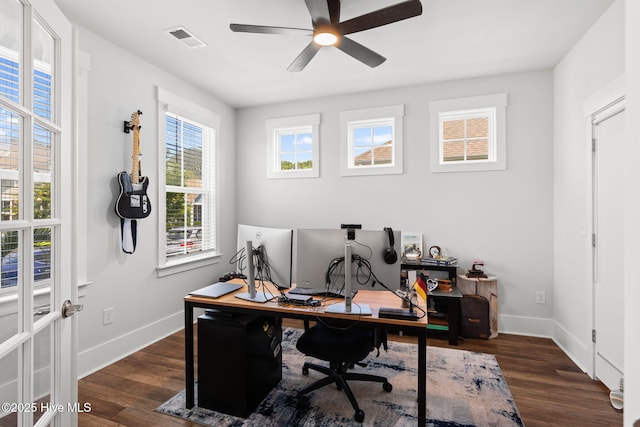 9154 Village Lake Dr SW, Calabash, NC 28467 - office featuring wood finished floors and ceiling fan