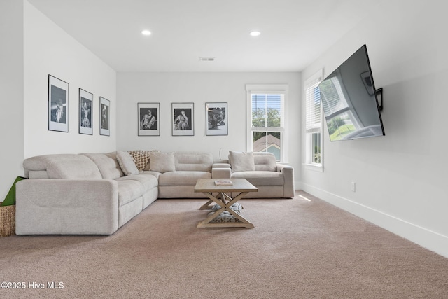 9154 Village Lake Dr SW, Calabash, NC 28467 - living area featuring carpet floors and recessed lighting