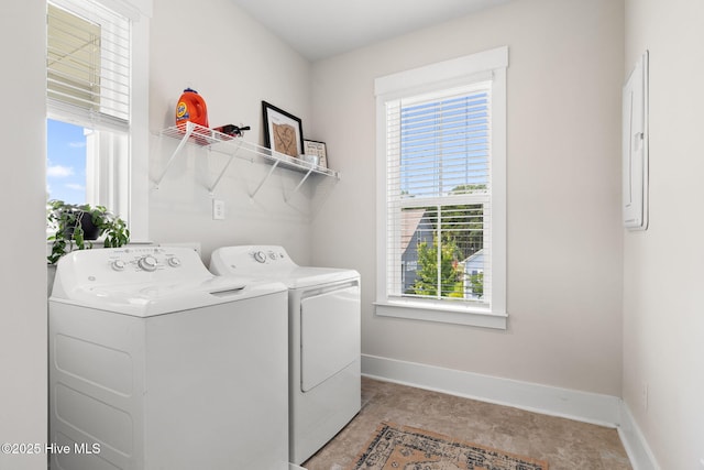 9154 Village Lake Dr SW, Calabash, NC 28467 - laundry room with separate washer and dryer and baseboards