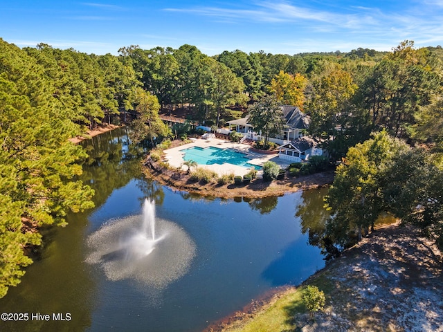9154 Village Lake Dr SW, Calabash, NC 28467 - aerial view of property and surrounding area with a pool area and a large body of water