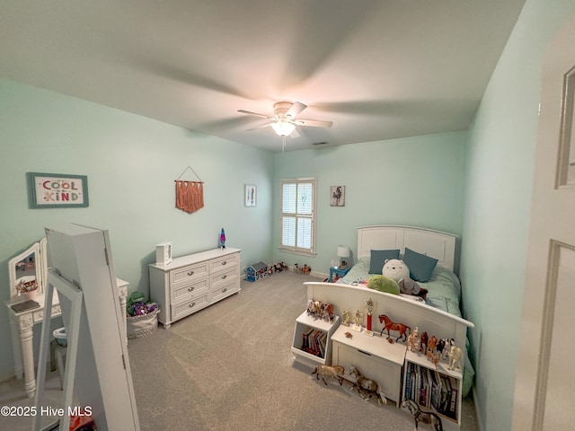 4725 Wedgefield Dr, Wilmington, NC 28409 - carpeted bedroom with ceiling fan