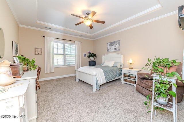 276 Widgeon Way, Lillington, NC 27546 - bedroom featuring light carpet, crown molding, and a ceiling fan