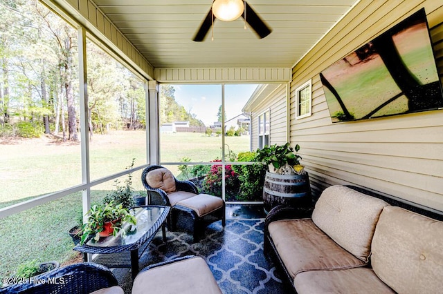 276 Widgeon Way, Lillington, NC 27546 - sunroom with ceiling fan and plenty of natural light