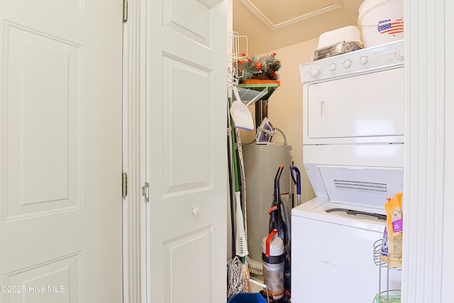 330 S Middleton Dr NW Unit 1009, Calabash, NC 28467 - washroom featuring stacked washing machine and dryer