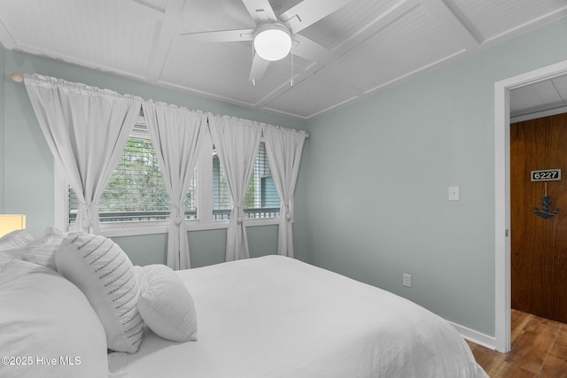 6227 Harbourside Dr, New Bern, NC 28560 - bedroom featuring wood finished floors and a ceiling fan