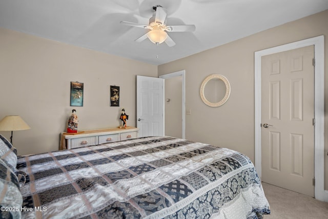 6122 Timber Creek Ln, Wilmington, NC 28411 - bedroom featuring light carpet and ceiling fan