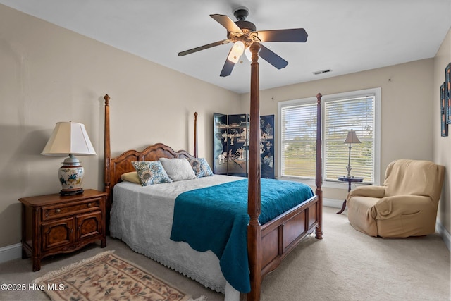 6122 Timber Creek Ln, Wilmington, NC 28411 - bedroom with light colored carpet and a ceiling fan