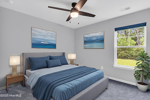 6468 Merceron St SW, Ocean Isle Beach, NC 28469 - carpeted bedroom with multiple windows and a ceiling fan