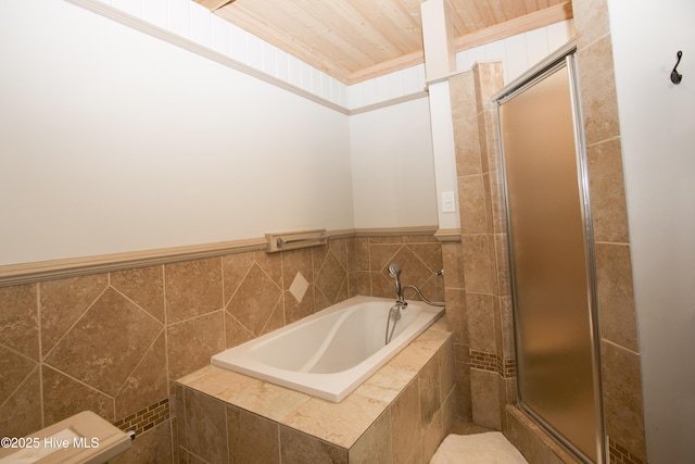 615 E Main St, Aberdeen, NC 28315 - full bath with a garden tub and a stall shower