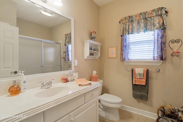 1045 Edenton Dr NW, Calabash, NC 28467 - full bathroom with a shower stall, vanity, and tile patterned floors