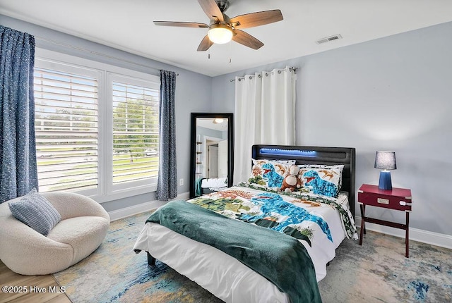 311 Lennox Pl, Wilmington, NC 28412 - bedroom with baseboards and a ceiling fan