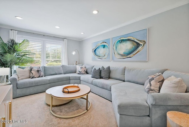 311 Lennox Pl, Wilmington, NC 28412 - living room featuring ornamental molding and recessed lighting