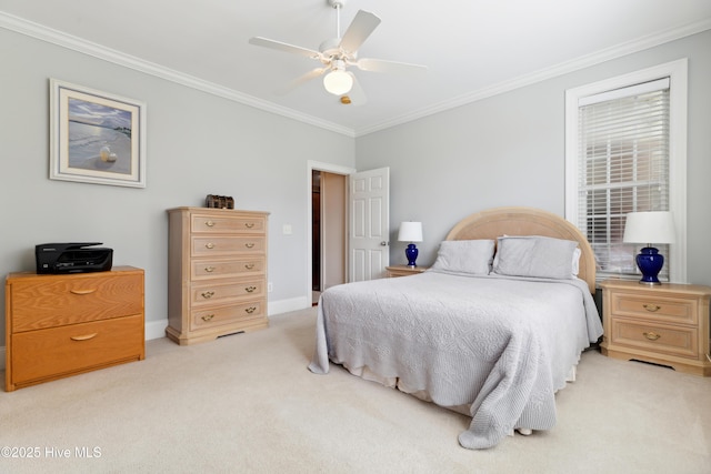 258 Morning View Way, Leland, NC 28451 - bedroom with ornamental molding, light colored carpet, and ceiling fan