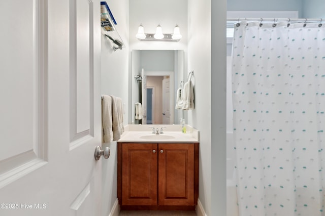 258 Morning View Way, Leland, NC 28451 - bathroom featuring vanity and shower / bath combo