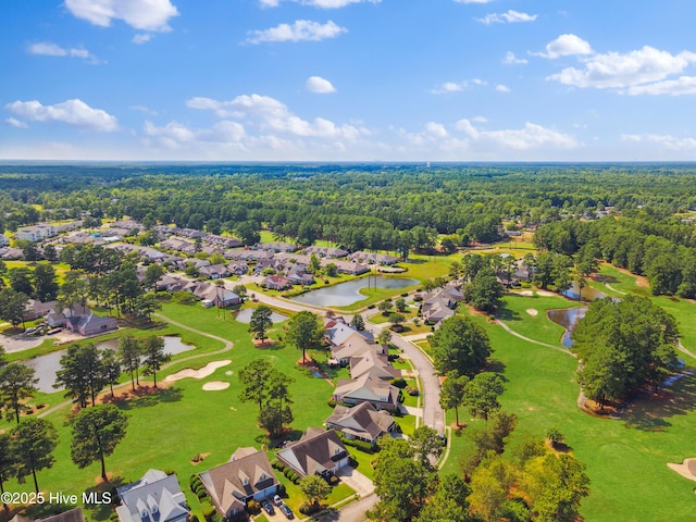 258 Morning View Way, Leland, NC 28451 - aerial perspective of suburban area with a large body of water and a forest