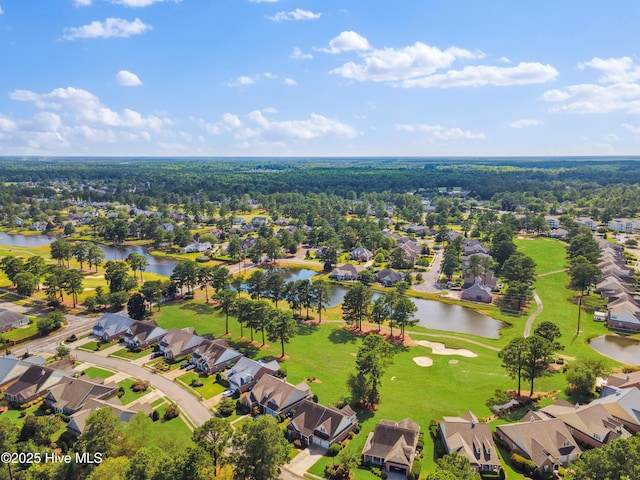 258 Morning View Way, Leland, NC 28451 - aerial perspective of suburban area with a large body of water and a local golf course