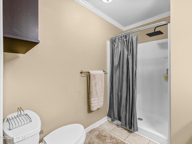165 Parnell Rd, Hubert, NC 28539 - full bathroom with curtained shower, crown molding, and tile patterned floors