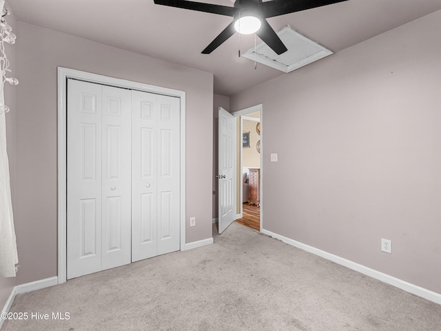 165 Parnell Rd, Hubert, NC 28539 - unfurnished bedroom featuring carpet floors, a closet, and ceiling fan