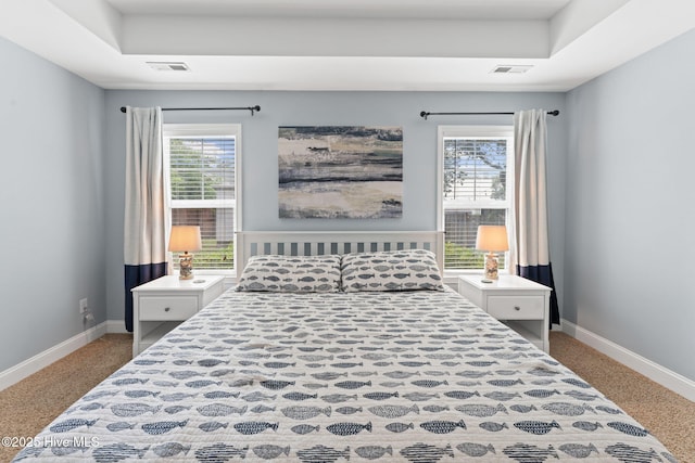 126 NW 14th St, Oak Island, NC 28465 - bedroom with a tray ceiling and carpet floors
