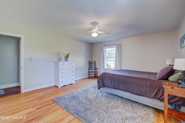 3921 Westover Rd, Wilmington, NC 28403 - bedroom featuring light wood-style floors and a ceiling fan
