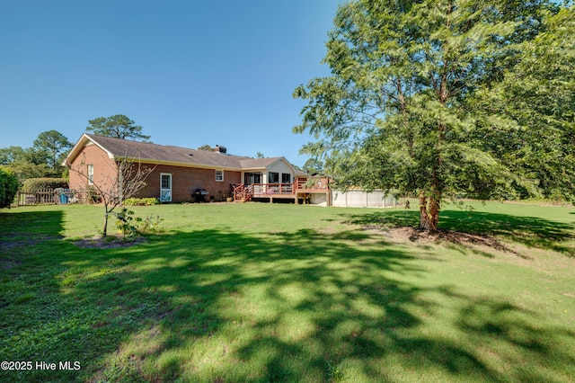 3921 Westover Rd, Wilmington, NC 28403 - view of yard featuring a deck