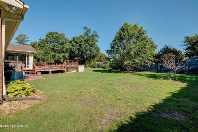3921 Westover Rd, Wilmington, NC 28403 - fenced backyard featuring a wooden deck
