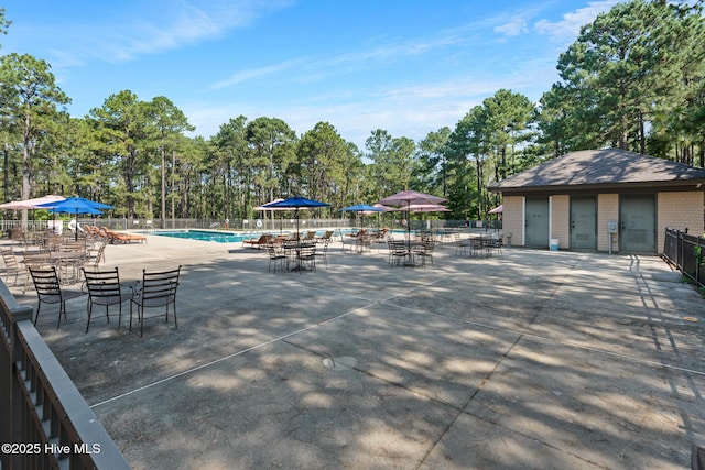 183 Baker Cir W, End, NC 27376 - view of patio featuring a community pool