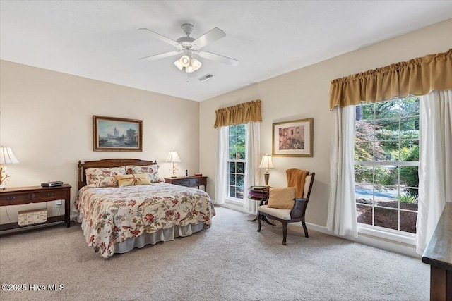 1 Pine Crest Dr, Whispering Pines, NC 28327 - bedroom with carpet and ceiling fan