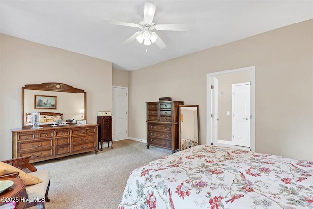 1 Pine Crest Dr, Whispering Pines, NC 28327 - bedroom with light colored carpet and ceiling fan