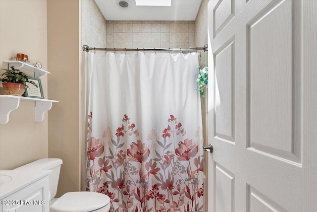 1 Pine Crest Dr, Whispering Pines, NC 28327 - bathroom featuring curtained shower and vanity