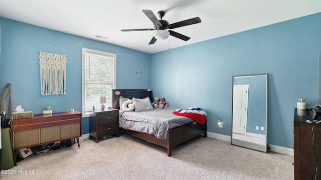 75 Bynum Ct, Vass, NC 28394 - bedroom featuring light carpet and ceiling fan