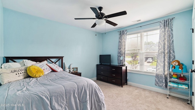 75 Bynum Ct, Vass, NC 28394 - bedroom featuring carpet flooring and a ceiling fan