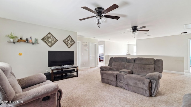 75 Bynum Ct, Vass, NC 28394 - living area with carpet floors and ceiling fan