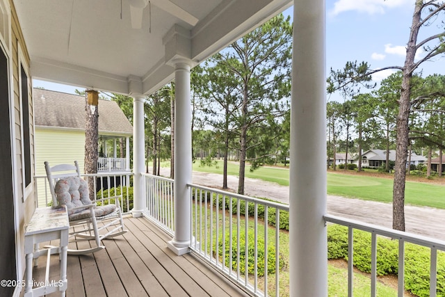 1178 Eastwood Landing Way, Sunset Beach, NC 28468 - porch featuring ceiling fan