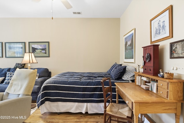 1178 Eastwood Landing Way, Sunset Beach, NC 28468 - bedroom featuring wood finished floors and a ceiling fan