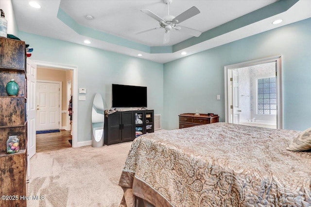 419 Morgan Trace Ln, Goldsboro, NC 27530 - bedroom with carpet flooring, recessed lighting, and a ceiling fan