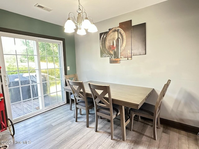 202 Oak Ridge Ln, Holly Ridge, NC 28445 - dining area featuring a chandelier and wood finished floors