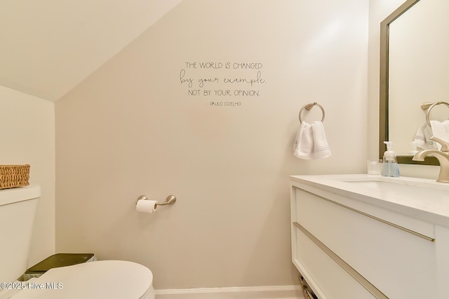 875 Martin Luther King Jr Blvd Apt 7, Chapel Hill, NC 27514 - bathroom with vanity and lofted ceiling