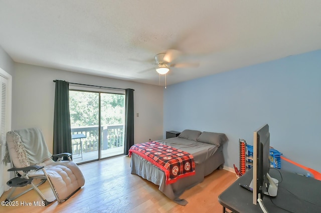 875 Martin Luther King Jr Blvd Apt 7, Chapel Hill, NC 27514 - bedroom with access to outside, wood finished floors, and a ceiling fan
