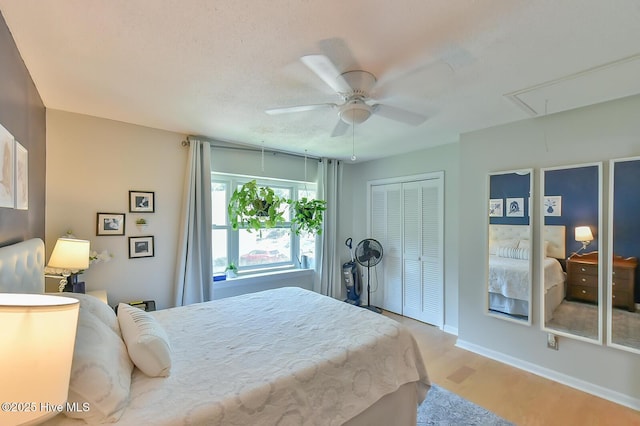 875 Martin Luther King Jr Blvd Apt 7, Chapel Hill, NC 27514 - bedroom with attic access, light wood-style floors, a ceiling fan, and a closet