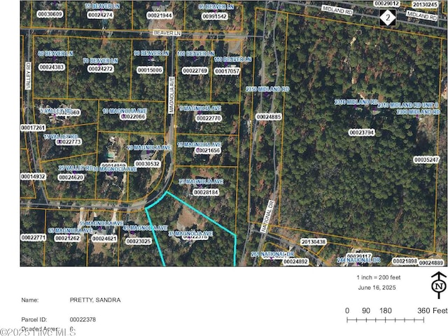 35 Magnolia Ave, Pinehurst, NC 28374 - map of property location with property boundaries highlighted