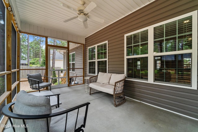 1 Miles Ct, Pinehurst, NC 28374 - sunroom / solarium featuring ceiling fan and plenty of natural light