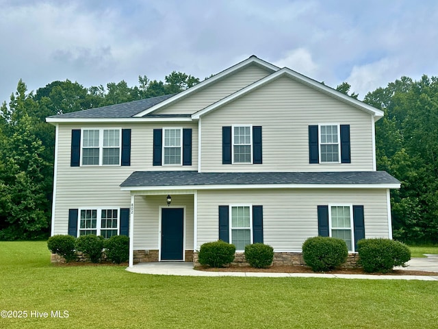 802 Bayhill Ct, Greenville, NC 27858 - view of front facade with a front yard and roof with shingles