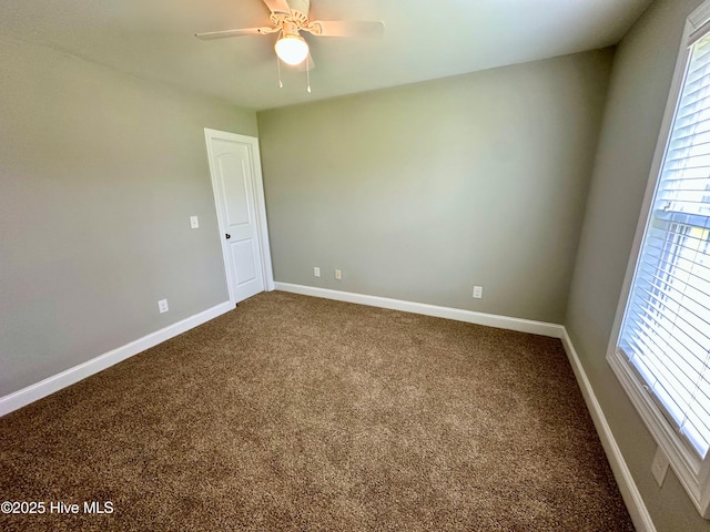 802 Bayhill Ct, Greenville, NC 27858 - unfurnished room featuring dark carpet and a ceiling fan