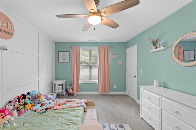 3243 Kellerton Pl, Wilmington, NC 28409 - bedroom featuring light carpet and ceiling fan